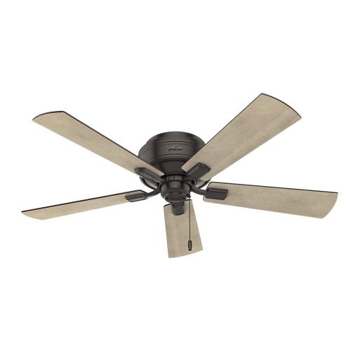  Hunter 54208 Crestfield 52 Hugger Ceiling Fan with LED Lights, Noble Bronze