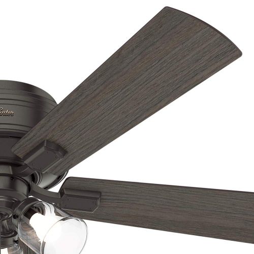  Hunter 54208 Crestfield 52 Hugger Ceiling Fan with LED Lights, Noble Bronze