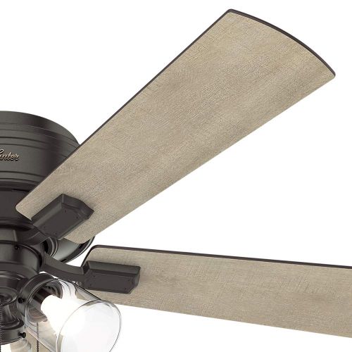  Hunter 54208 Crestfield 52 Hugger Ceiling Fan with LED Lights, Noble Bronze