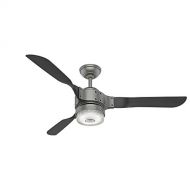 Hunter Fan Company Hunter 59381 Apache Ceiling Fan with Light with Integrated Control System, 54-inch, Matte Silver, works with Alexa