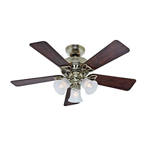  Hunter Fan Company Hunter Beacon Hill 42 in Antique Brass Downrod or Close Mount Indoor Ceiling Fan