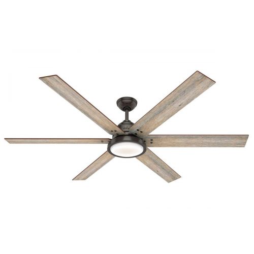  Hunter Fan Company Hunter 59397 Restoration 70`` Ceiling Fan with Light from Warrant Collection in BronzeDark Finish, See Image