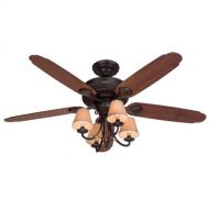 Hunter Fan Company Hunter 22710 Cortland 54-Inch Ceiling Fan with Optional Light and 5 Dark-CherryWalnut-Oak Blades, New Bronze