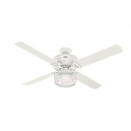Hunter Fan Company Hunter 54176 Brunswick Ceiling Fan with Glode Light with Integrated Control System, 60-inch, Fresh White, works with Alexa