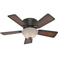 Hunter Fan Company Hunter Conroy Indoor Low Profile Ceiling Fan with LED Light and Pull Chain Control, 42, Onyx Bengal