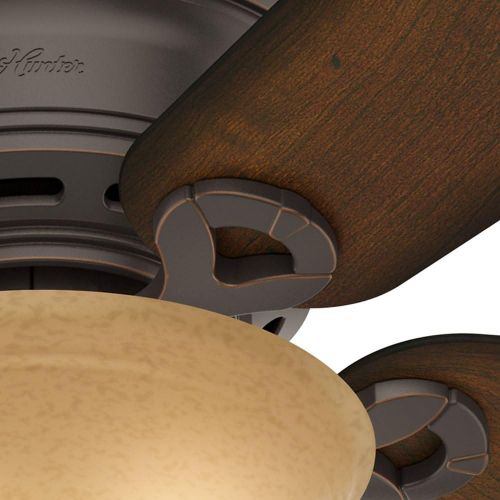  Hunter Fan Company Hunter Conroy Indoor Low Profile Ceiling Fan with LED Light and Pull Chain Control, 42, Onyx Bengal