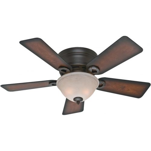  Hunter Fan Company Hunter Conroy Indoor Low Profile Ceiling Fan with LED Light and Pull Chain Control, 42, Onyx Bengal