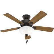 Hunter Fan Company Hunter Swanson Indoor Ceiling Fan with LED Lights and Pull Chain Control, 44, New Bronze