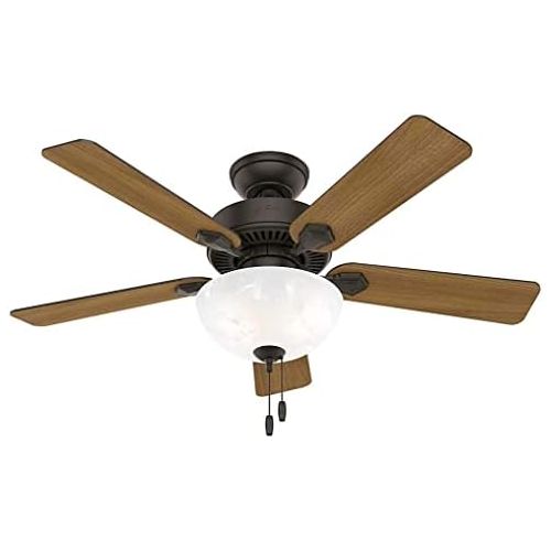  Hunter Fan Company Hunter Swanson Indoor Ceiling Fan with LED Lights and Pull Chain Control, 44, New Bronze