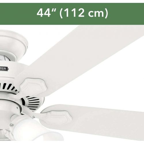  Hunter Fan Company Hunter Swanson Indoor Ceiling Fan with LED Lights and Pull Chain Control, 44, Fresh White