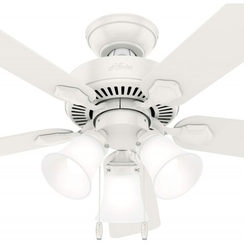  Hunter Fan Company Hunter Swanson Indoor Ceiling Fan with LED Lights and Pull Chain Control, 44, Fresh White