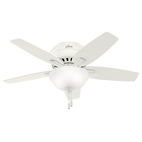  Hunter Fan Company Hunter Newsome Indoor Low Profile Ceiling Fan with LED Light and Pull Chain Control, 42, Fresh White