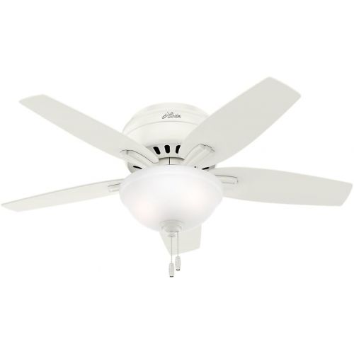  Hunter Fan Company Hunter Newsome Indoor Low Profile Ceiling Fan with LED Light and Pull Chain Control, 42, Fresh White