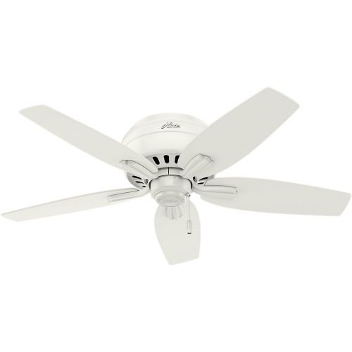  Hunter Fan Company Hunter Newsome Indoor Low Profile Ceiling Fan with LED Light and Pull Chain Control, 42, Fresh White