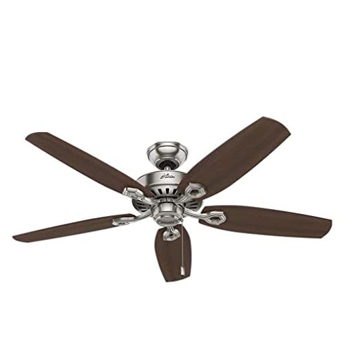  Hunter Fan Company 53241 Builder Elite Indoor Ceiling Fan with Pull Chain Control, 52, Brushed Nickel Finish