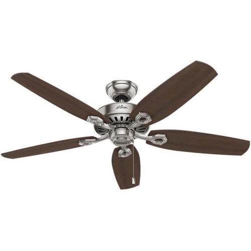  Hunter Fan Company 53241 Builder Elite Indoor Ceiling Fan with Pull Chain Control, 52, Brushed Nickel Finish