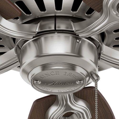  Hunter Fan Company 53241 Builder Elite Indoor Ceiling Fan with Pull Chain Control, 52, Brushed Nickel Finish