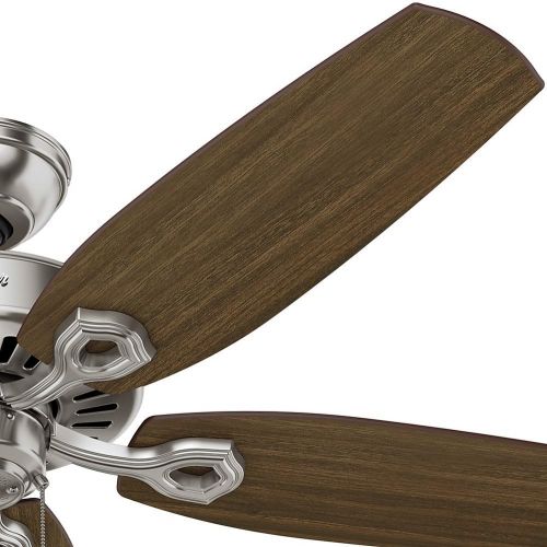  Hunter Fan Company 53241 Builder Elite Indoor Ceiling Fan with Pull Chain Control, 52, Brushed Nickel Finish