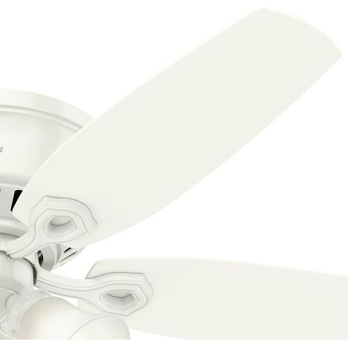  Hunter Fan Company Indoor 53326 52 Builder Low Profile Ceiling Fan with Light, Snow White Finish