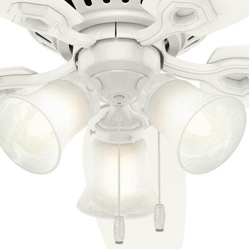  Hunter Fan Company Indoor 53326 52 Builder Low Profile Ceiling Fan with Light, Snow White Finish