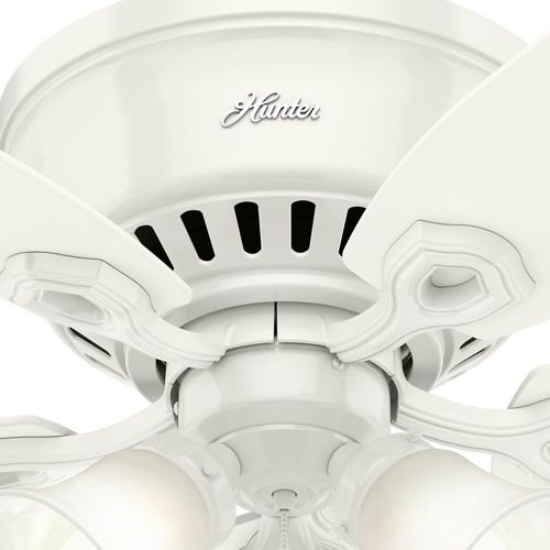  Hunter Fan Company Indoor 53326 52 Builder Low Profile Ceiling Fan with Light, Snow White Finish