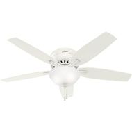 Hunter Fan Company Hunter Newsome Indoor Low Profile Ceiling Fan with LED Light and Pull Chain Control, 52, White