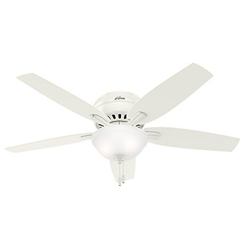  Hunter Fan Company Hunter Newsome Indoor Low Profile Ceiling Fan with LED Light and Pull Chain Control, 52, White