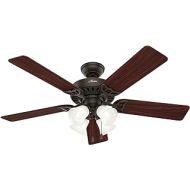 Hunter Fan Company Hunter Studio Series Indoor Ceiling Fan with LED Light and Pull Chain Control, 52, New Bronze