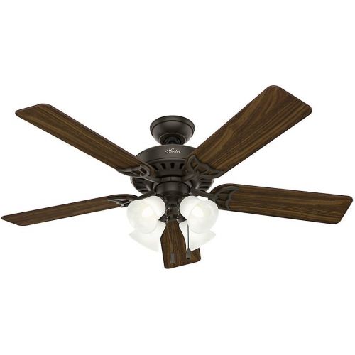  Hunter Fan Company Hunter Studio Series Indoor Ceiling Fan with LED Light and Pull Chain Control, 52, New Bronze