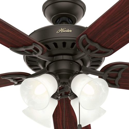  Hunter Fan Company Hunter Studio Series Indoor Ceiling Fan with LED Light and Pull Chain Control, 52, New Bronze