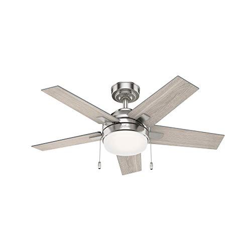  Hunter Fan Company 51839 Bartlett Ceiling Fan, 44, Brushed Nickel Finish