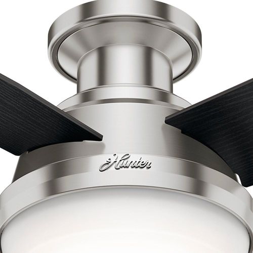  Hunter Fan Company Hunter Dempsey Indoor Low Profile Ceiling Fan with LED Light and Remote Control, 44, Brushed Nickel