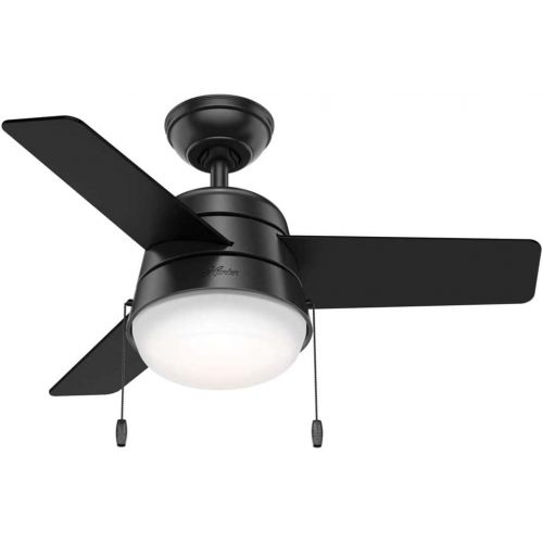  Hunter Fan Company 59302 Hunter 36 Aker Ceiling Fan with Light, Matte Black Finish