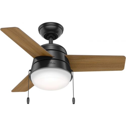  Hunter Fan Company 59302 Hunter 36 Aker Ceiling Fan with Light, Matte Black Finish