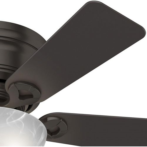  Hunter Fan Company Hunter Haskell Indoor Low Profile Ceiling Fan with LED Light and Pull Chain Control, 42, Premier Bronze