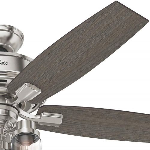  Hunter Fan Company Hunter Bennett Indoor Ceiling Fan with LED Light and Remote Control, 52, Brushed Nickel