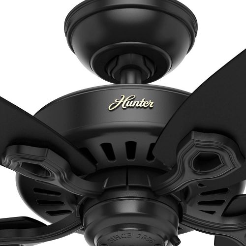  Hunter Fan Company 53294 Builder Elite Versatile Indoor/Outdoor 52 Inch Ceiling Fan without Light Fixture, Matte Black, 52