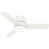 Hunter Fan Company Hunter 44 LED Kit 59452 Low Profile 44 Inch Ultra Quiet Minimus Ceiling Fan and Energy Efficient Light with Remote Control, Fresh White Finish