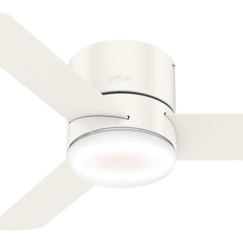  Hunter Fan Company Hunter 44 LED Kit 59452 Low Profile 44 Inch Ultra Quiet Minimus Ceiling Fan and Energy Efficient Light with Remote Control, Fresh White Finish