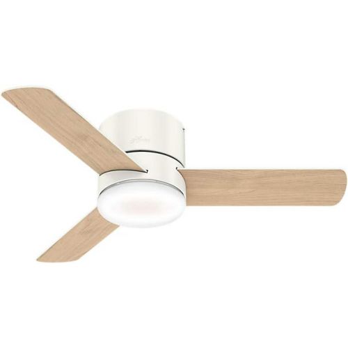  Hunter Fan Company Hunter 44 LED Kit 59452 Low Profile 44 Inch Ultra Quiet Minimus Ceiling Fan and Energy Efficient Light with Remote Control, Fresh White Finish