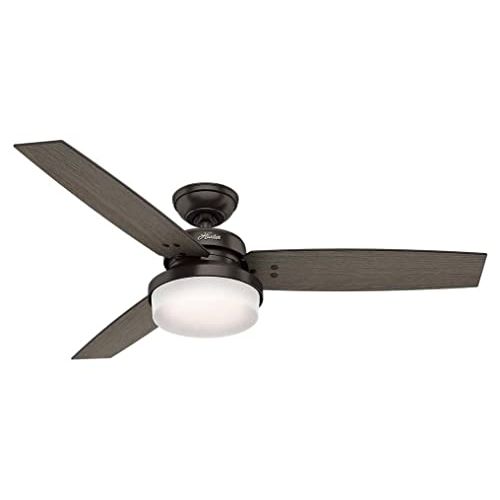  Hunter Fan Company Hunter Sentinel Indoor Ceiling Fan with LED Light and Remote Control, 52, Premier Bronze