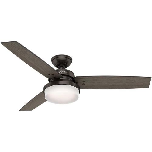 Hunter Fan Company Hunter Sentinel Indoor Ceiling Fan with LED Light and Remote Control, 52, Premier Bronze