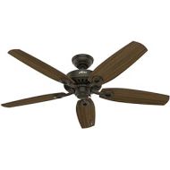 Hunter Fan Company 53242 Builder Elite Modern 52 Inch Ultra Quiet Indoor Home Ceiling Fan with Pull Chain Control without Lights, 52, New Bronze finish