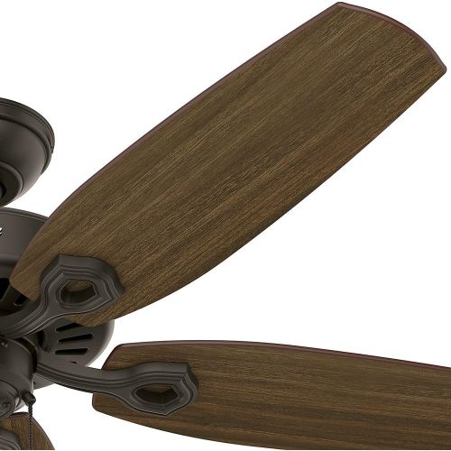  Hunter Fan Company 53242 Builder Elite Modern 52 Inch Ultra Quiet Indoor Home Ceiling Fan with Pull Chain Control without Lights, 52, New Bronze finish
