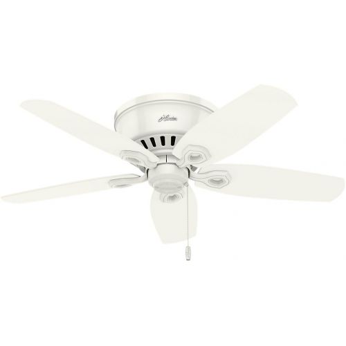  Hunter Fan Company Hunter Builder Indoor Low Profile Ceiling Fan with LED Light and Pull Chain Control, 42, White