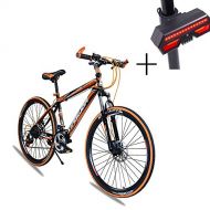 Huoduoduo Bike, Mountain Bike, 26 Inch 21 Speed Disc Brake High-Carbon Steel Off-Road Vehicle,Suitable for Outdoor Travel Mountaineering, Bicycle Turn Signal