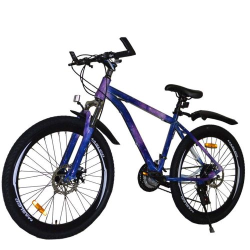  Huoduoduo Bike, Mountain Bike, 26 Inch 21 Speed Disc Brake High-Carbon Steel Off-Road Vehicle,Suitable for Outdoor Travel Mountaineering, Bicycle Turn Signal