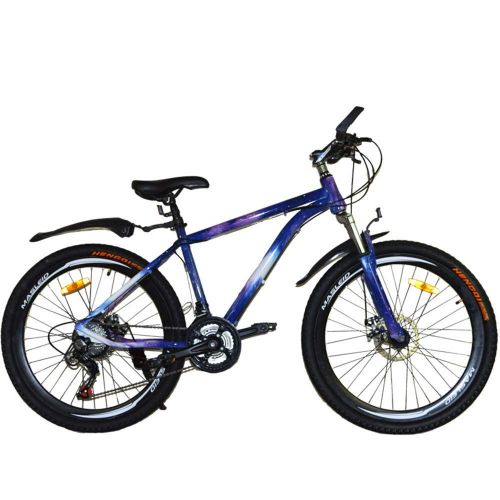  Huoduoduo Bike, Mountain Bike, 26 Inch 21 Speed Disc Brake High-Carbon Steel Off-Road Vehicle,Suitable for Outdoor Travel Mountaineering, Bicycle Turn Signal