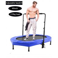Hurbo Portable & Foldable Fitness Workout Mini Rebounder Trampoline 40 Inch Max Load 300lbs with Adjustable Handrail for Indoor Garden Workout Cardio Exercise