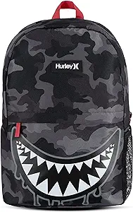 Hurley Unisex-Adults One and Only Backpack, Grey Camo Shark, Large